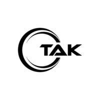 tak lettre logo conception, inspiration pour une unique identité. moderne élégance et Créatif conception. filigrane votre Succès avec le frappant cette logo. vecteur