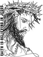 Jésus Christ esquisser vecteur illustration