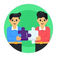 puzzle de partenariat collaboratif vecteur