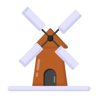 moulin à vent et turbine vecteur