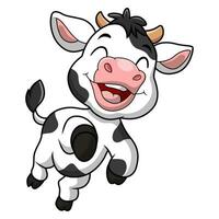 mignonne peu vache dessin animé sur blanc Contexte vecteur