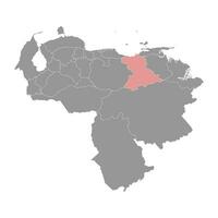 anzoategui Etat carte, administratif division de Venezuela. vecteur