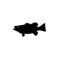 basse poisson silhouette, pouvez utilisation pour art illustration, logo gramme, pictogramme, mascotte, site Internet, ou graphique conception élément. vecteur illustration