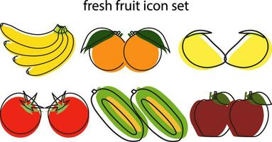 une collection de Frais des fruits Icônes vecteur