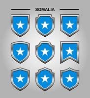 Somalie nationale emblèmes drapeau et luxe bouclier vecteur