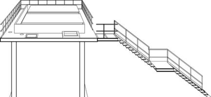 3d illustration de industriel bâtiment vecteur