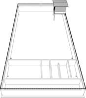 3d illustration de industriel bâtiment vecteur