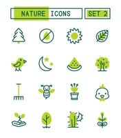 ensemble de la nature et environnement Icônes vecteur