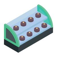 nourriture kiosque pratique isométrique icône vecteur