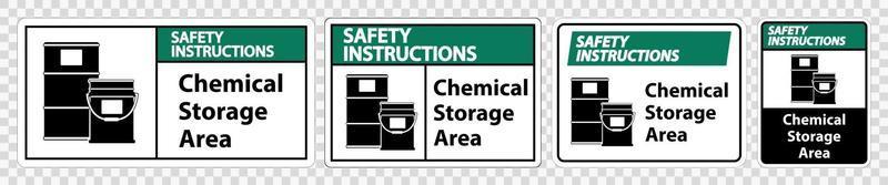 consignes de sécurité signe de symbole de stockage de produits chimiques vecteur