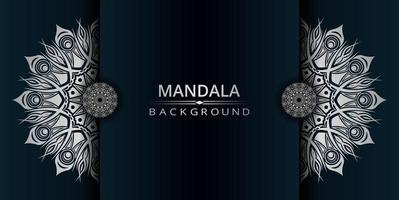 fond de conception de mandala ornemental de luxe avec la couleur argentée vecteur