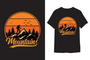 vecteur montagnes T-shirt conception ancien style