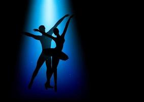 silhouette, illustration, de, a, couple, danse, ballet