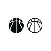 basketball vecteur conception icône silhouette et ligne