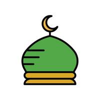 dôme mosquée avec croissant lune pour le saint mois Ramadan Karim, Ramadan Moubarak, eid al-fitr fête. islamique, musulman prières lieu. Dôme,islam,mosquée,madan icône.vecteur sur blanc arrière-plan.eps10 vecteur