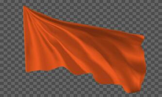 réaliste Orange drapeau en volant sur gris à carreaux Contexte vecteur