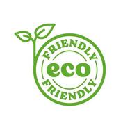 éco amical badge. en bonne santé Naturel produit étiquette logo conception avec plante feuilles. vecteur