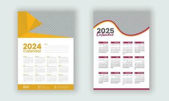 calendrier 2024, 2025 vecteur calendrier conception ensemble. le la semaine départs sur dimanche ou mur calendriers dans une minimaliste style
