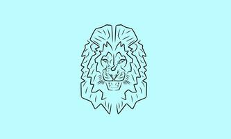 Lion vecteur illustration, unique Créatif conception art, Facile avec abstrait lignes, courageux et fringant Lion affronter.