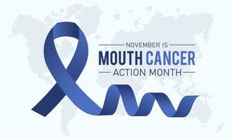 bouche cancer action mois est observé chaque année dans novembre. novembre est bouche cancer action mois. vecteur modèle pour bannière, salutation carte, affiche avec Contexte. vecteur illustration.