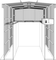 3d illustration de industriel bâtiment vecteur