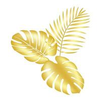 élégant illustration de luxuriant, exotique paume feuillage dans une vecteur format. d'or tropical feuille.