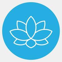 icône lotus. diwali fête éléments. Icônes dans bleu rond style. bien pour impressions, affiches, logo, décoration, infographies, etc. vecteur