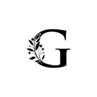 floral lettre g logo icône, luxe alphabet Police de caractère initiale conception isolé vecteur