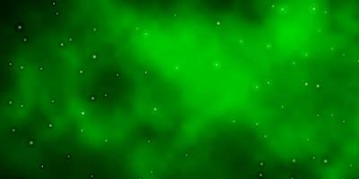 fond de vecteur vert foncé avec des étoiles colorées.