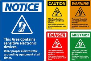 mise en garde signe cette zone contient sensible électronique dispositifs, porter correct électrostatique mise à la terre équipement à tout fois vecteur