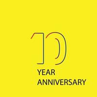 10 ans anniversaire logo vector modèle design illustration couleur