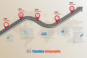 Feuille de route d'entreprise chronologie modèle infographique illustration vectorielle vecteur