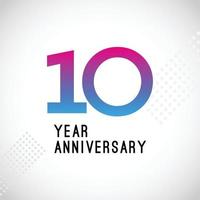 Modèle vectoriel de logo d'anniversaire de 10 ans