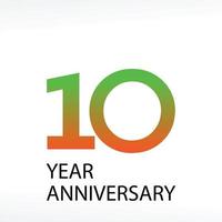 Modèle vectoriel de logo d'anniversaire de 10 ans