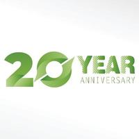 Modèle vectoriel de logo d'anniversaire de 20 ans