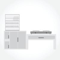 Meubles d'armoires de cuisine ensemble de conception de logo vectoriel graphique intérieur