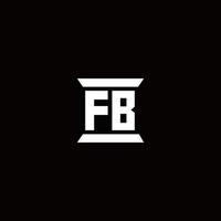 monogramme de logo fb avec modèle de conception de forme de pilier vecteur