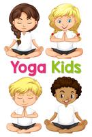 Ensemble de yoga enfants vecteur