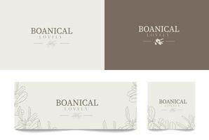 pack de logos de style rétro miniaml botanique floral dessiné à la main vecteur