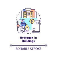 L'hydrogène dans l'icône de concept de bâtiments vecteur