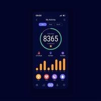 modèle vectoriel d'interface de smartphone d'analyse de santé