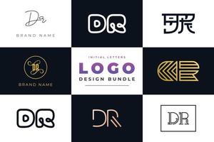 ensemble de lettres initiales de collection dr logo design. vecteur