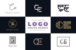 ensemble de lettres initiales de collection ce logo design. vecteur