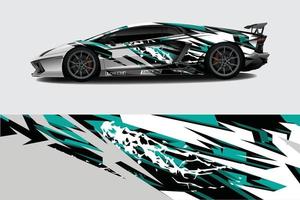 voiture wrap graphique racing abstrait pour wrap et vinyle autocollant vecteur