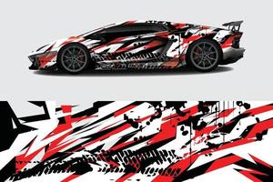 voiture wrap graphique racing abstrait pour wrap et vinyle autocollant vecteur