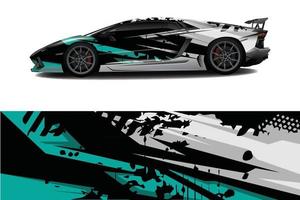 voiture wrap graphique racing abstrait pour wrap et vinyle autocollant vecteur