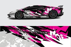 voiture wrap graphique racing abstrait pour wrap et vinyle autocollant vecteur