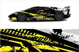 voiture wrap graphique racing abstrait pour wrap et vinyle autocollant vecteur