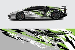 voiture wrap graphique racing abstrait pour wrap et vinyle autocollant vecteur