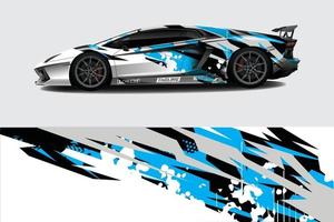 voiture wrap graphique racing abstrait pour wrap et vinyle autocollant vecteur